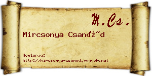 Mircsonya Csanád névjegykártya